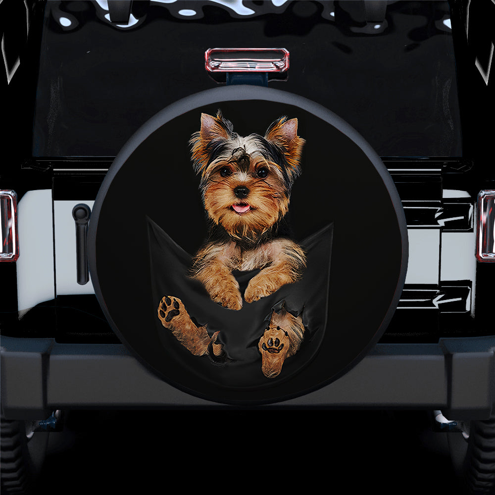 Yorkshire Puppy Dog Hanging Cute Jeep Car Spare Tire Covers Gift For Campers