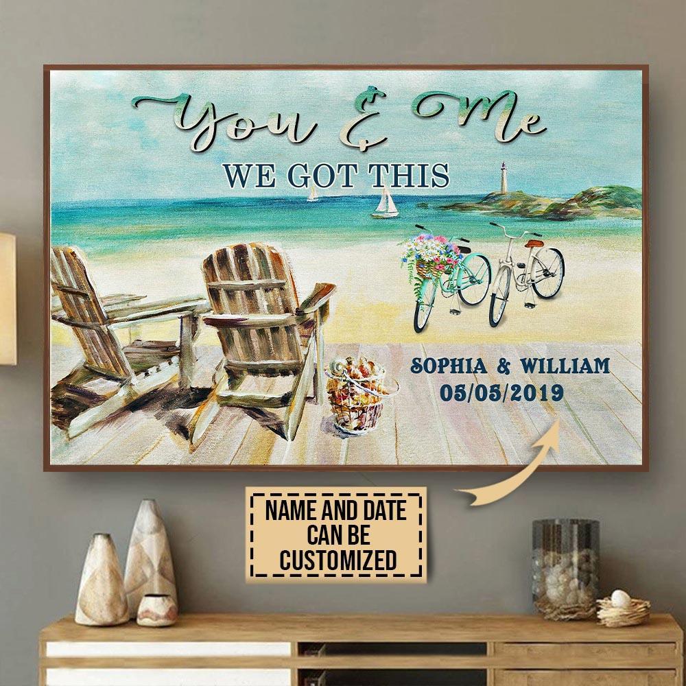 Aeticon Gifts Personalized Cycling You And Me We Got This Canvas Mom Dad Gift Home Decor