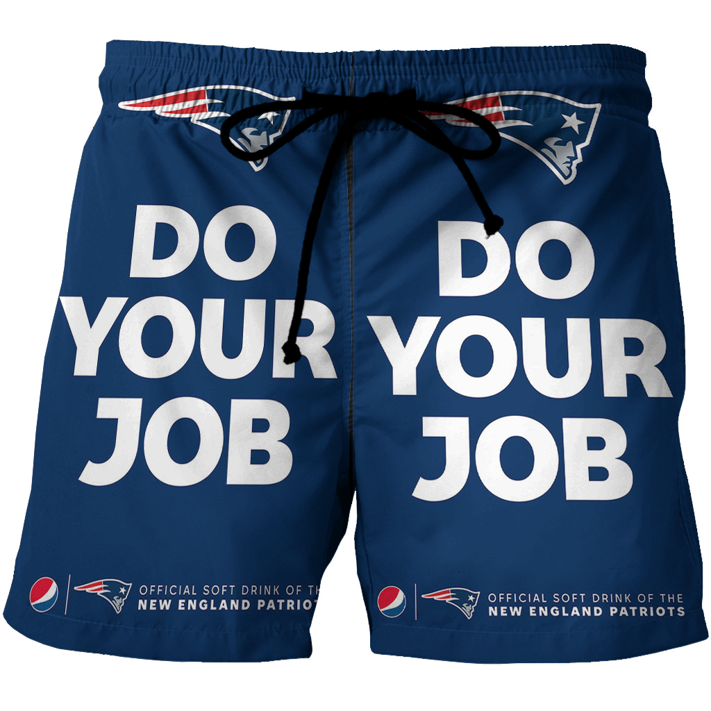 New England Patriots Do Your Job Blue 3D All Over Print Summer Beach Hawaiian Short