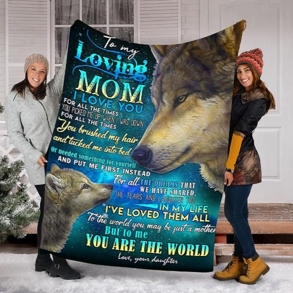 Wolf Custom Blanket To My Loving Mom Fleece Blanket – Perfect Gift For Mom