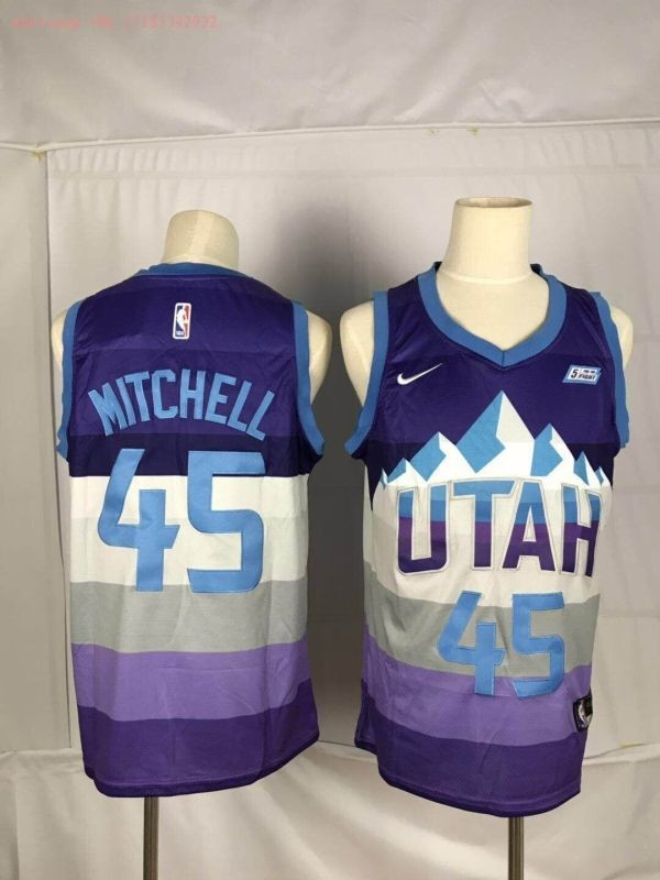 Utah Jazz Donovan Mitchell #45 2020 NBA New Arrival Dark Blue Purple Layers Jersey