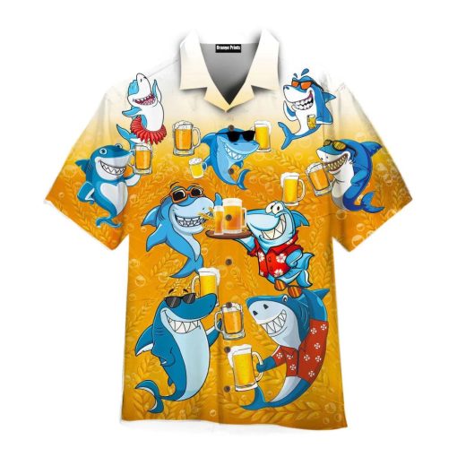 Shark Heres Your Beer Hawaiian Shirt  For Men & Women