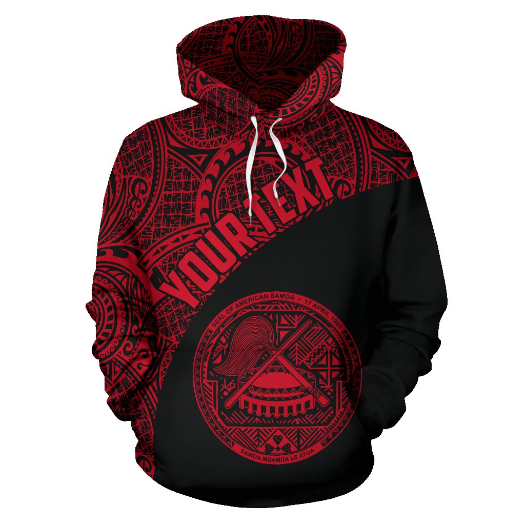 American Samoa Hoodie Coat Of Arms Polynesian Wave Red (Custom) TH5