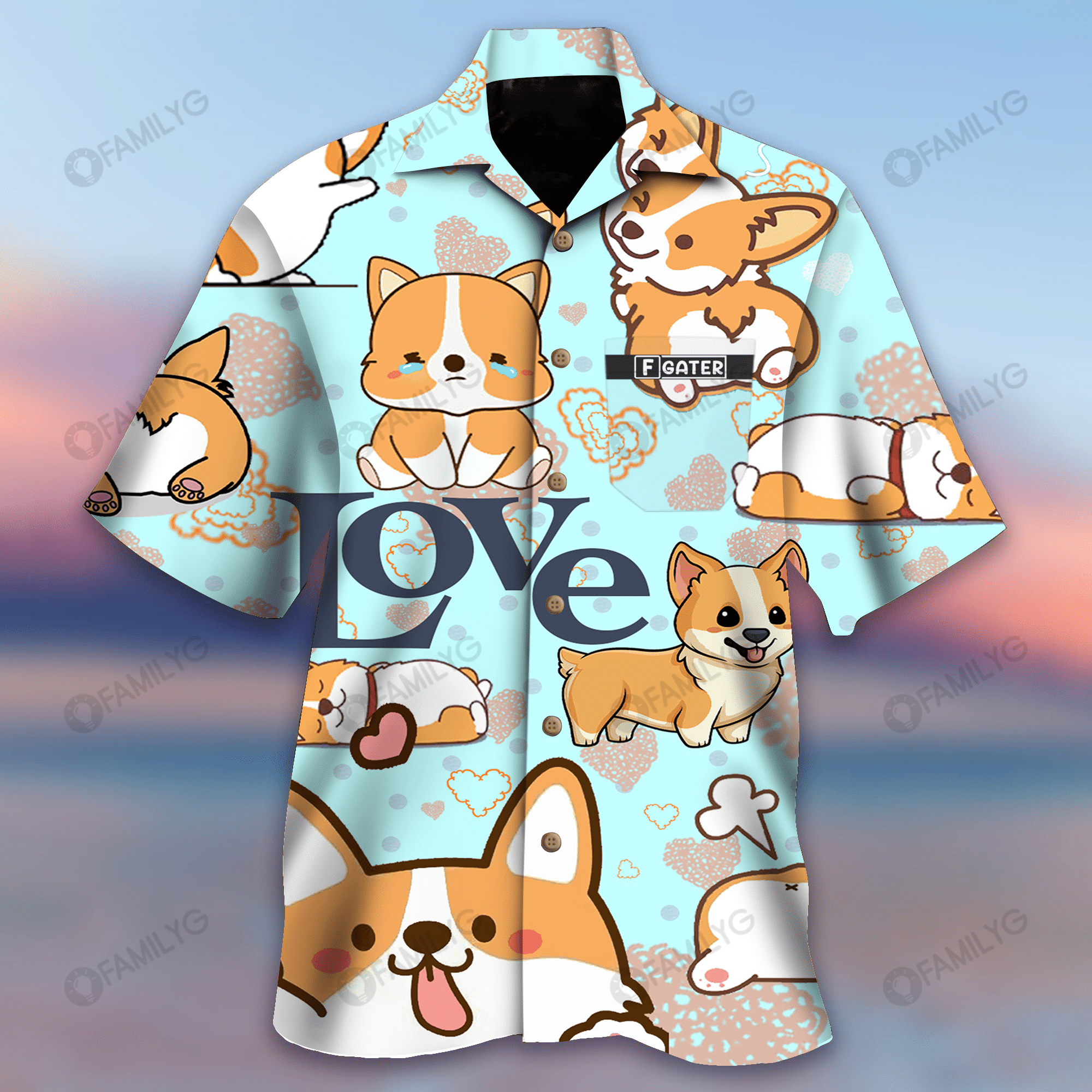 Corgi Dog Shirt – Welsh Corgi Puppy Dog Hawaii Shirt