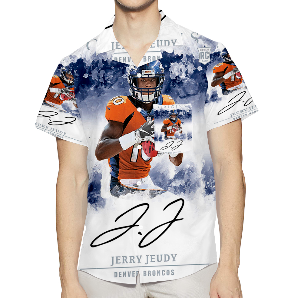 Denver Broncos Jerry Jeudy 3D All Over Print Summer Beach Hawaiian Shirt With Pocket