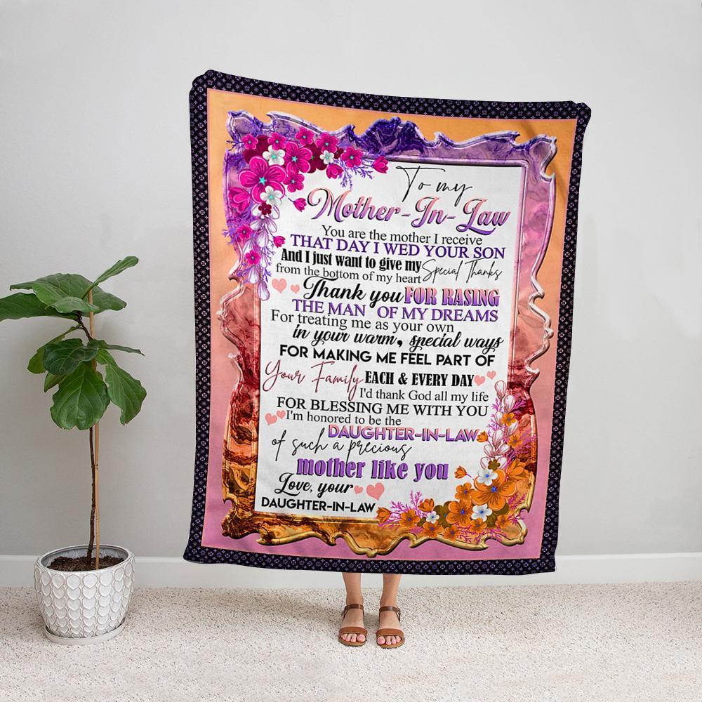 To my mother in law I’m honored to be the daughter in law of such a precious mother like you family Fleece Blanket