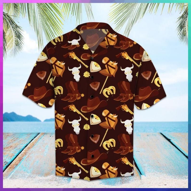 Wild West Brown Best Design Hawaiian Shirt DHC18064380