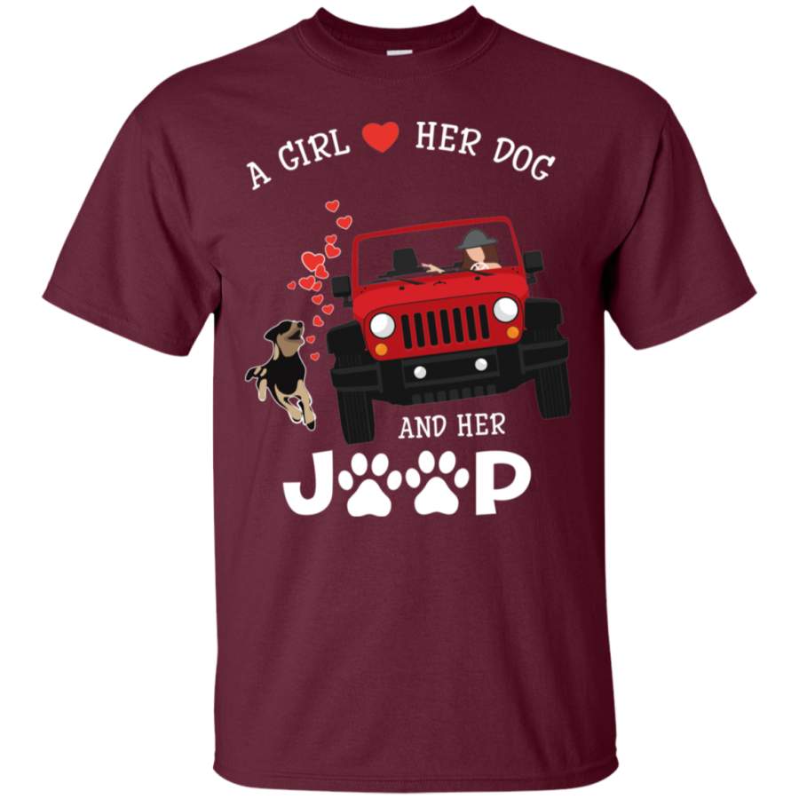 AGR A Girl Loves Her Dog And Her Jeep T-Shirt