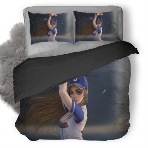 Baseball Girl 3 Duvet Cover Pillowcase Home Decor 3D Bedding Set Decor 1797