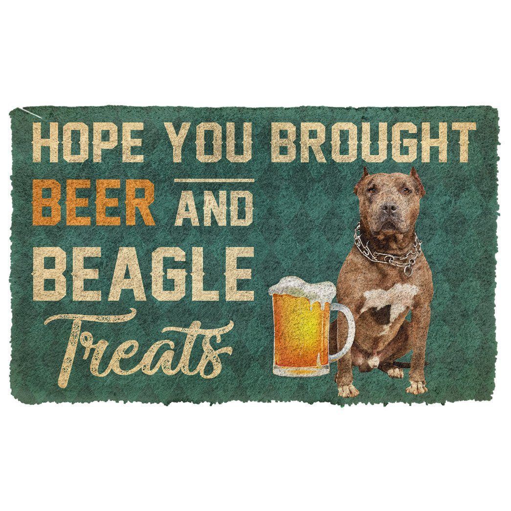 Gearhumans 3D Hope You Brought Beer And Pitbull Treats Doormat