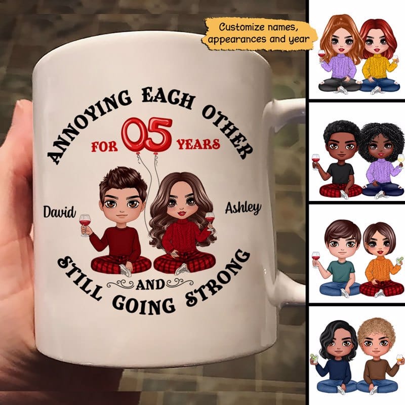 Couple Anniversary Balloon Personalized Mug