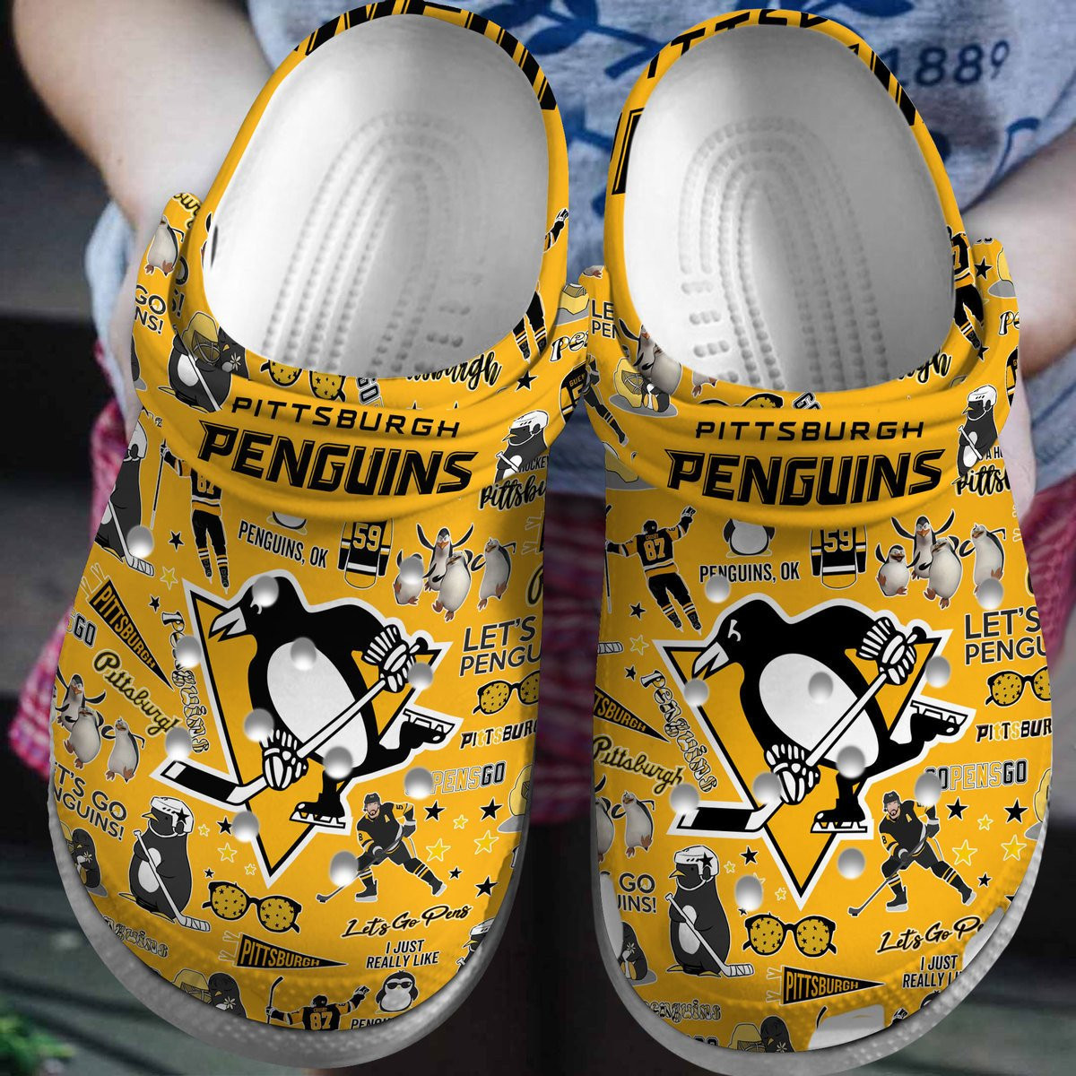 Pittsburgh Penguins NHL Sport Crocss Crocband Clogs Shoes Comfortable For Men Women and Kids