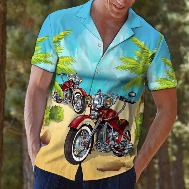 Motorcycle Lovers Beach Shirt Hawaii Ha55155