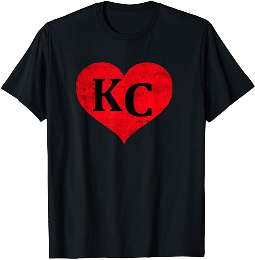 I Love Kansas City Heart KC Football Funny Gift Tees T-Shirt