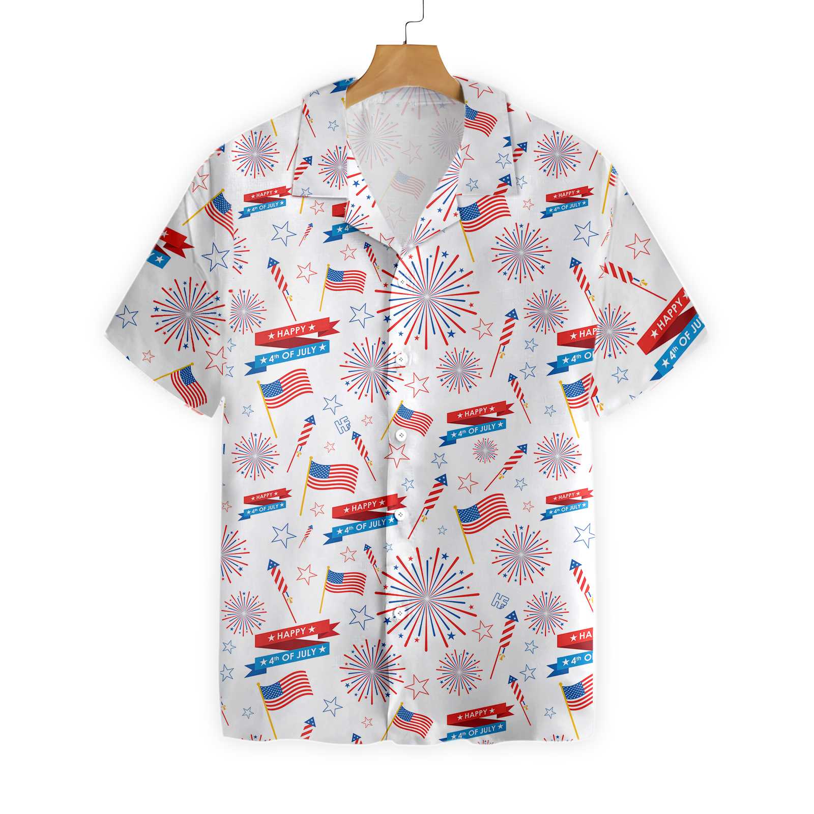 4Th Of July Us Pattern Hawaiian Shirt - Pinotee Store