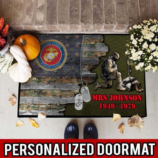 Personalized U.S. Marines, Dm16, Front Door Mat, Front Door Rug, Doormat All Over Printed (6228)