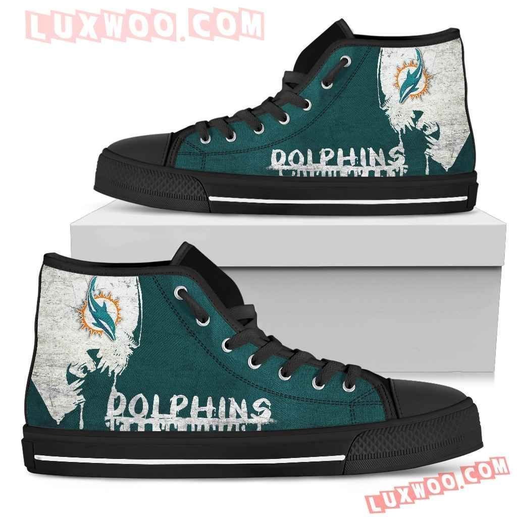 Alien Movie Miami Dolphins High Top Shoes Sport Sneakers