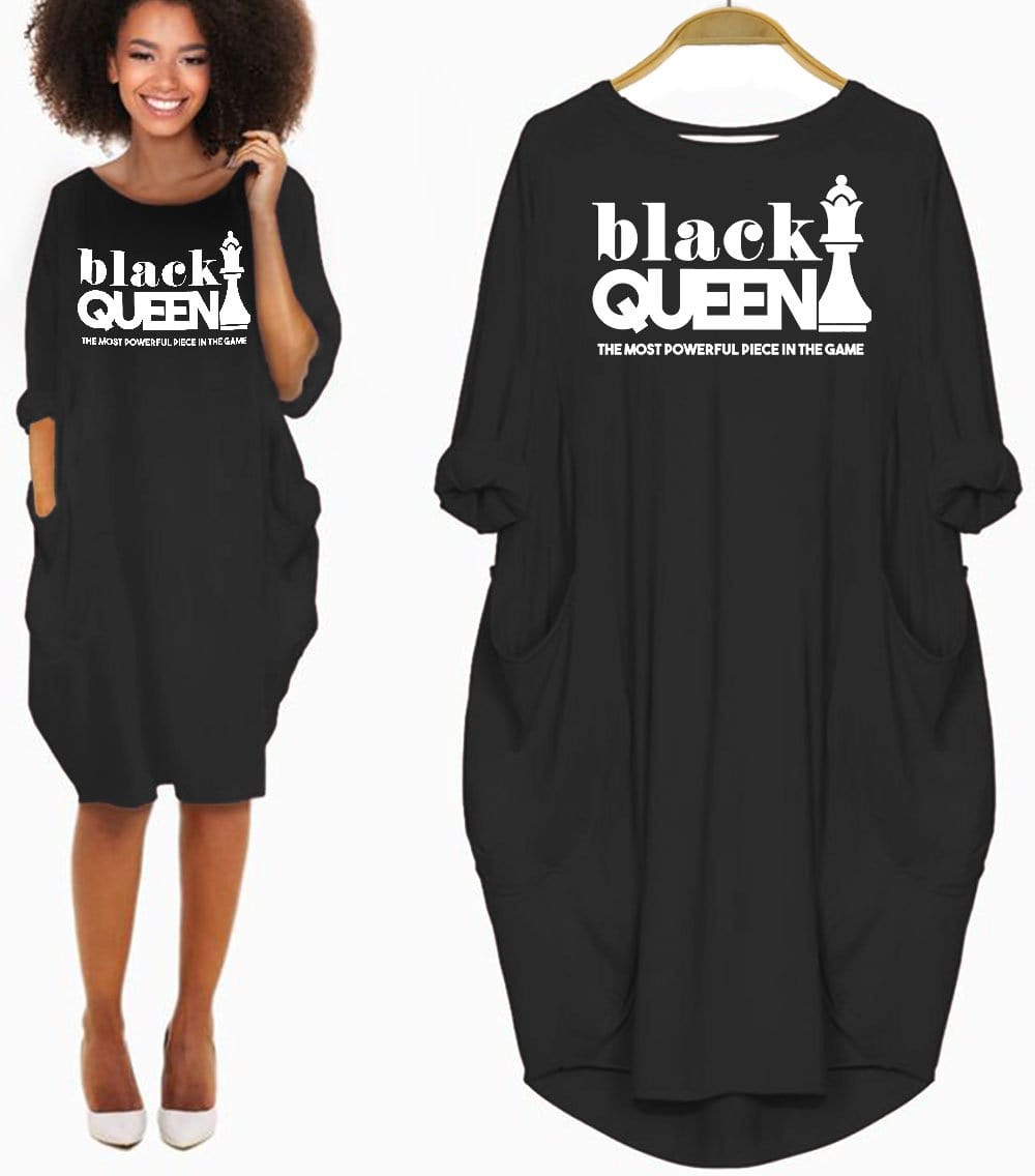 African Dresses Black Queen The Most Powerful Piece In Game Women Dress Melanin Shirt Afrocentric Apparel