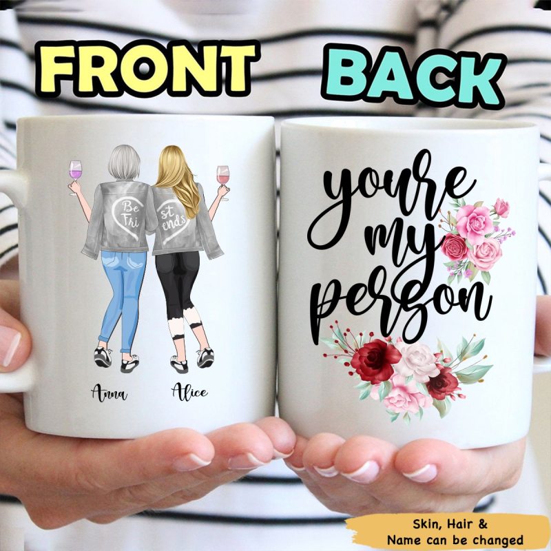 Personalized You’Re My Person Custom Best Friend Mug, Bff Soul Sister Coffee Mug