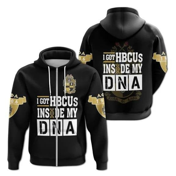 Fraternity Hoodie – Alpha Phi Alpha Hbcu Dna Zip Hoodie