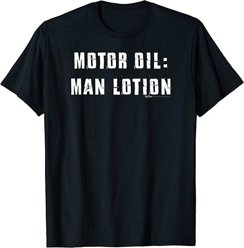 Vintage Motor Oil: Man Lotion Funny Mechanic Word Design T-Shirt