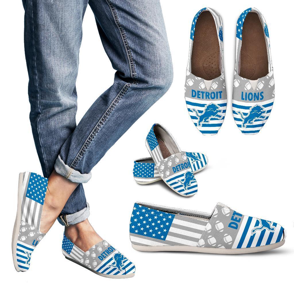 Proud of American Flag Detroit Lions Casual Shoes