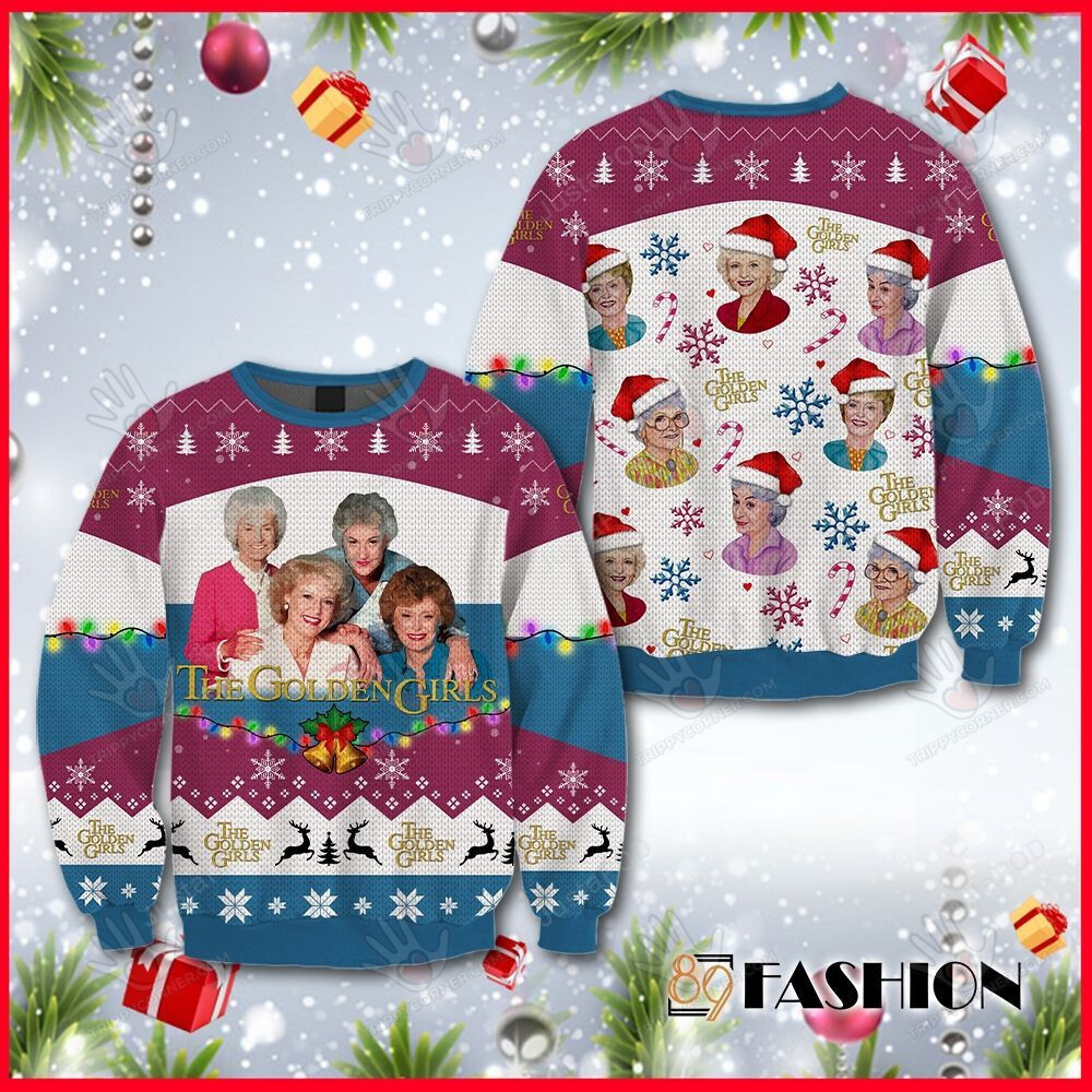 The Golden Girls Ugly Christmas Sweater, All Over Print Sweatshirt,… Ugly Sweater Christmas Gift