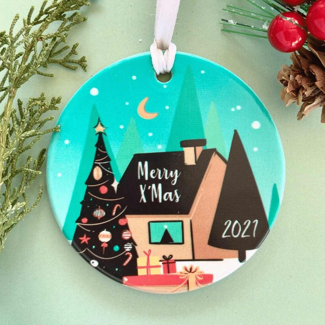 [Personalized Name & Number] Christmas Ornament, Christmas Tree Decoration, Christmas Home Decor