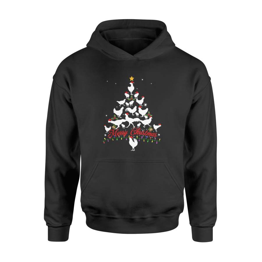 Merry Christmas Tree Chickens T-shirt-men women t shirt – Standard Hoodie