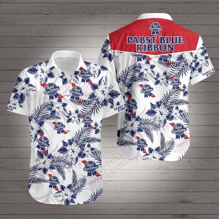 Pabst Blue Ribbon Hawaii Shirt White Men Women Beach Wear Short Sleeve Ha27125