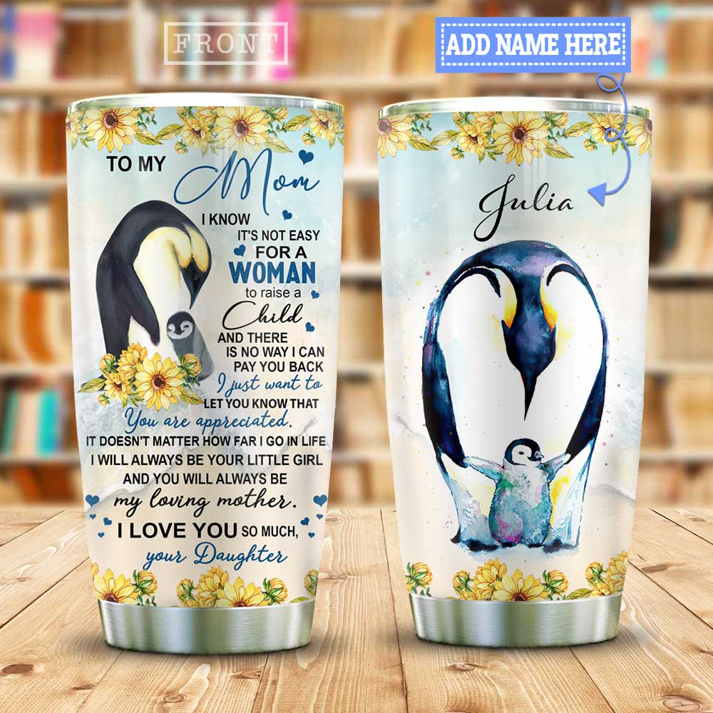 Mother And Daughter Penguin Personalized KD2 HALZ0704005Z Stainless Steel Tumbler