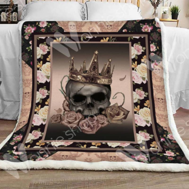 Skull F2802 81O33 Sherpa Blanket