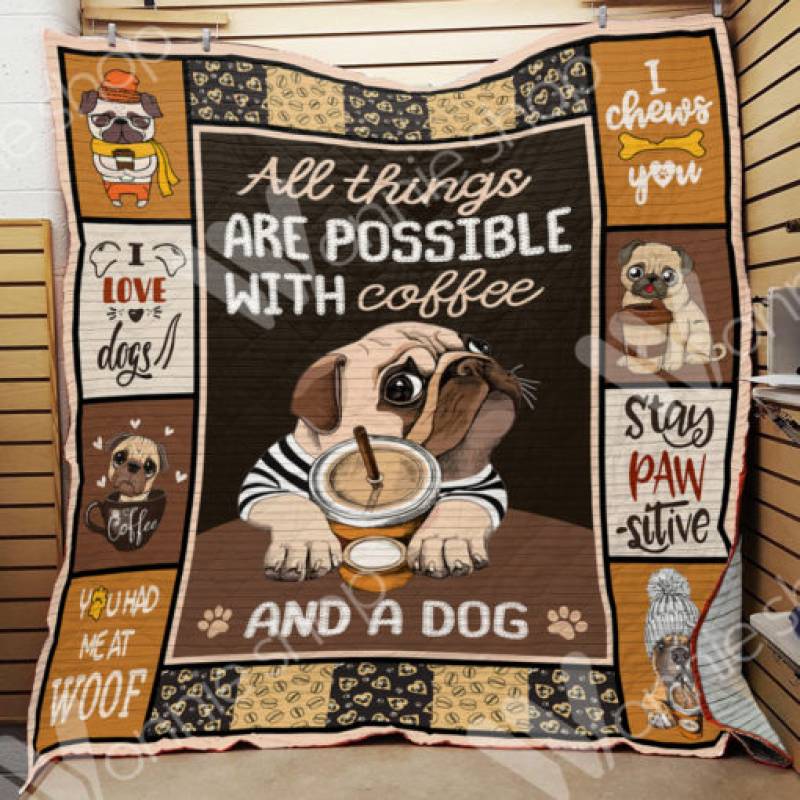 Coffee and Pug Dog Blanket DCB0402 70O50