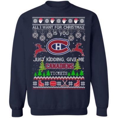 All I Want For Christmas Is You Montreal Canadiens Ugly Christmas Sweater