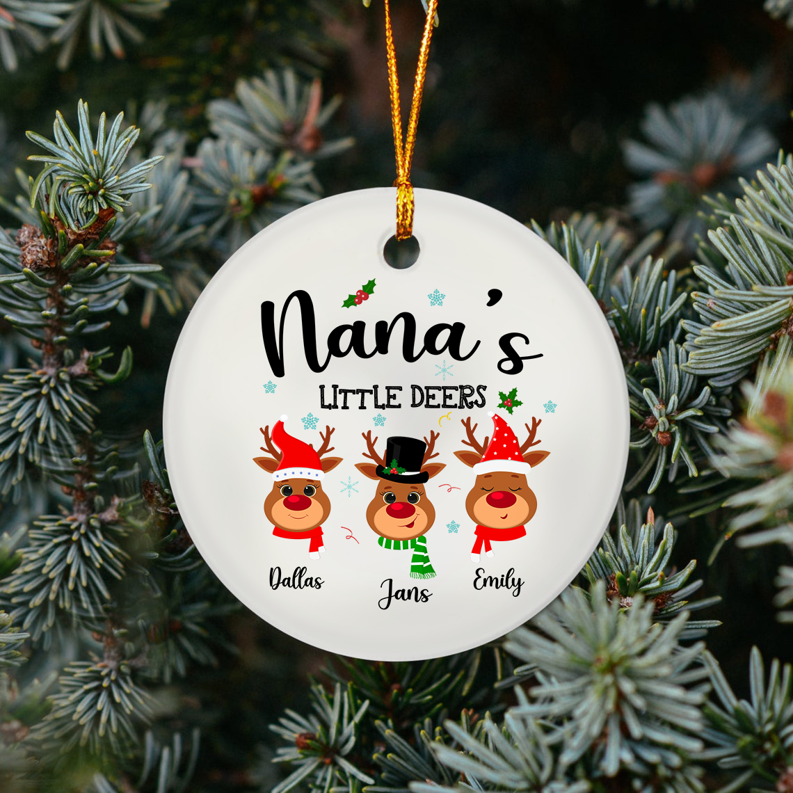 Nana’S Little Deers Christmas Ornament New