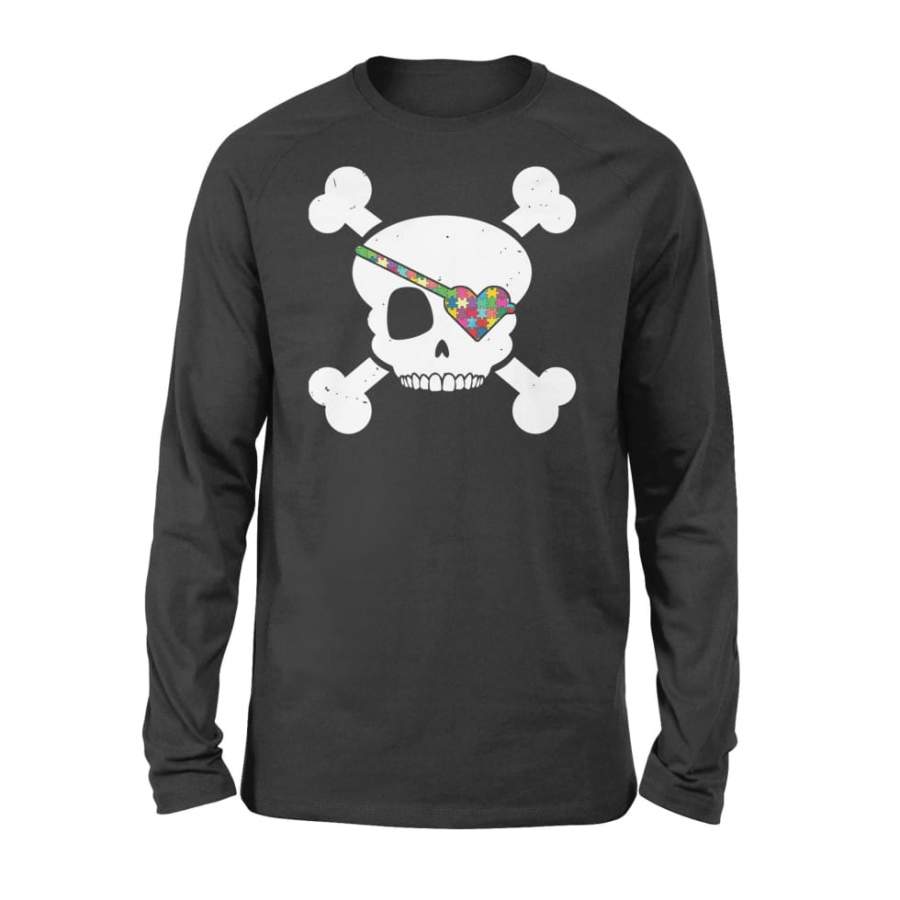 Pirate Skull & Heart Valentine’s autism – Standard Long Sleeve