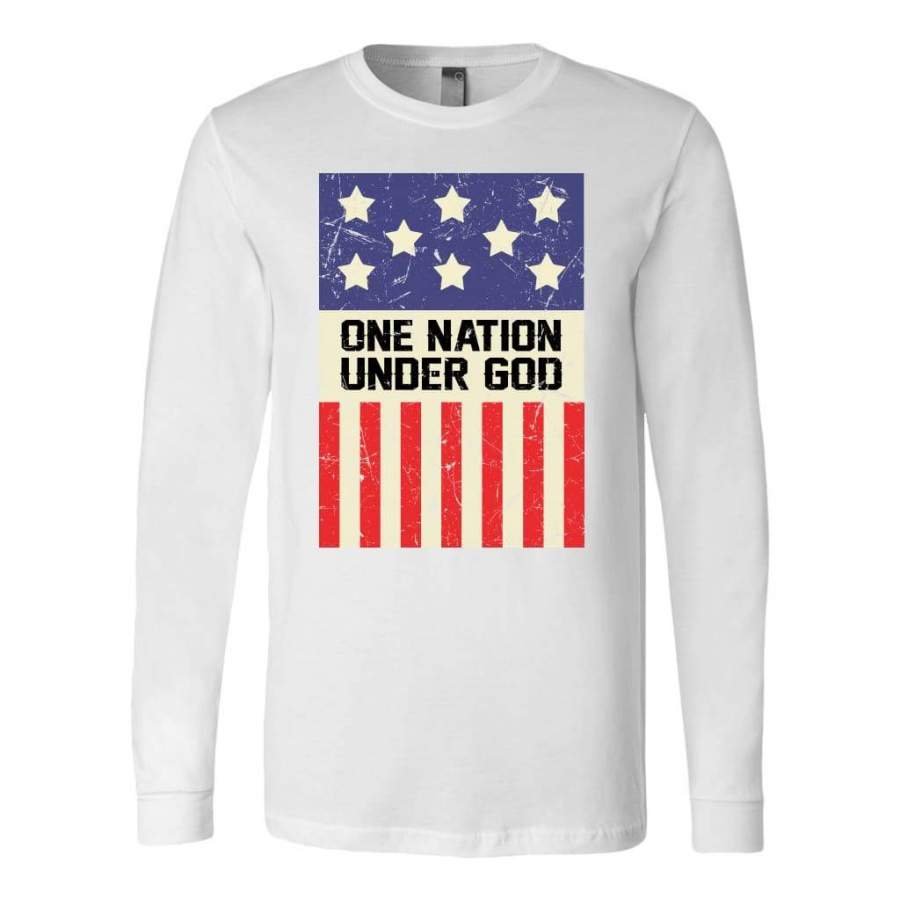 One nation under God American flag long sleeve shirt