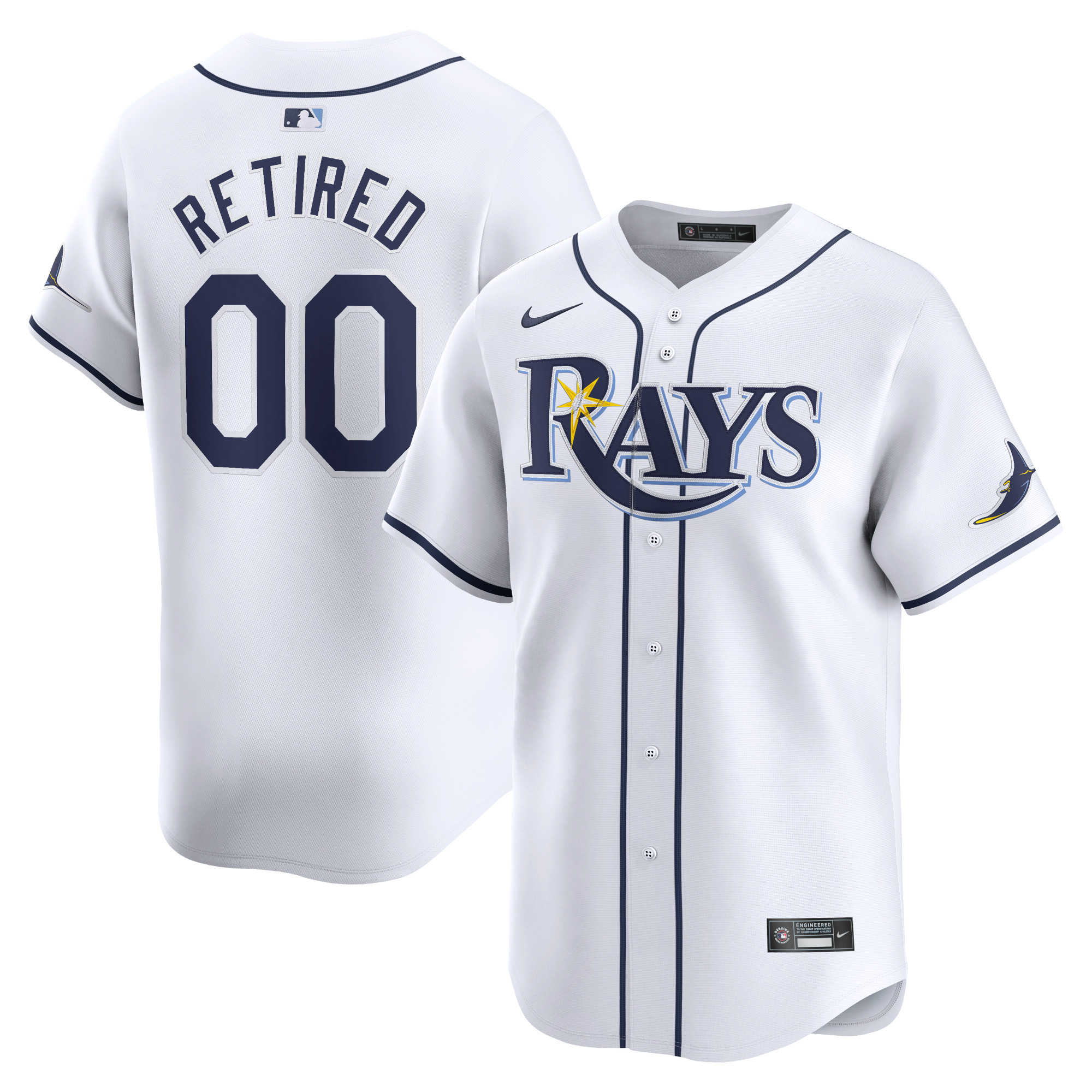 Tampa Bay Rays Home Limited Pick-A-Player Retired Roster Jersey – White