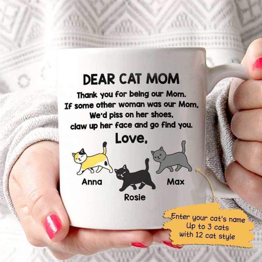 Dear Cat Mom Personalized Mug