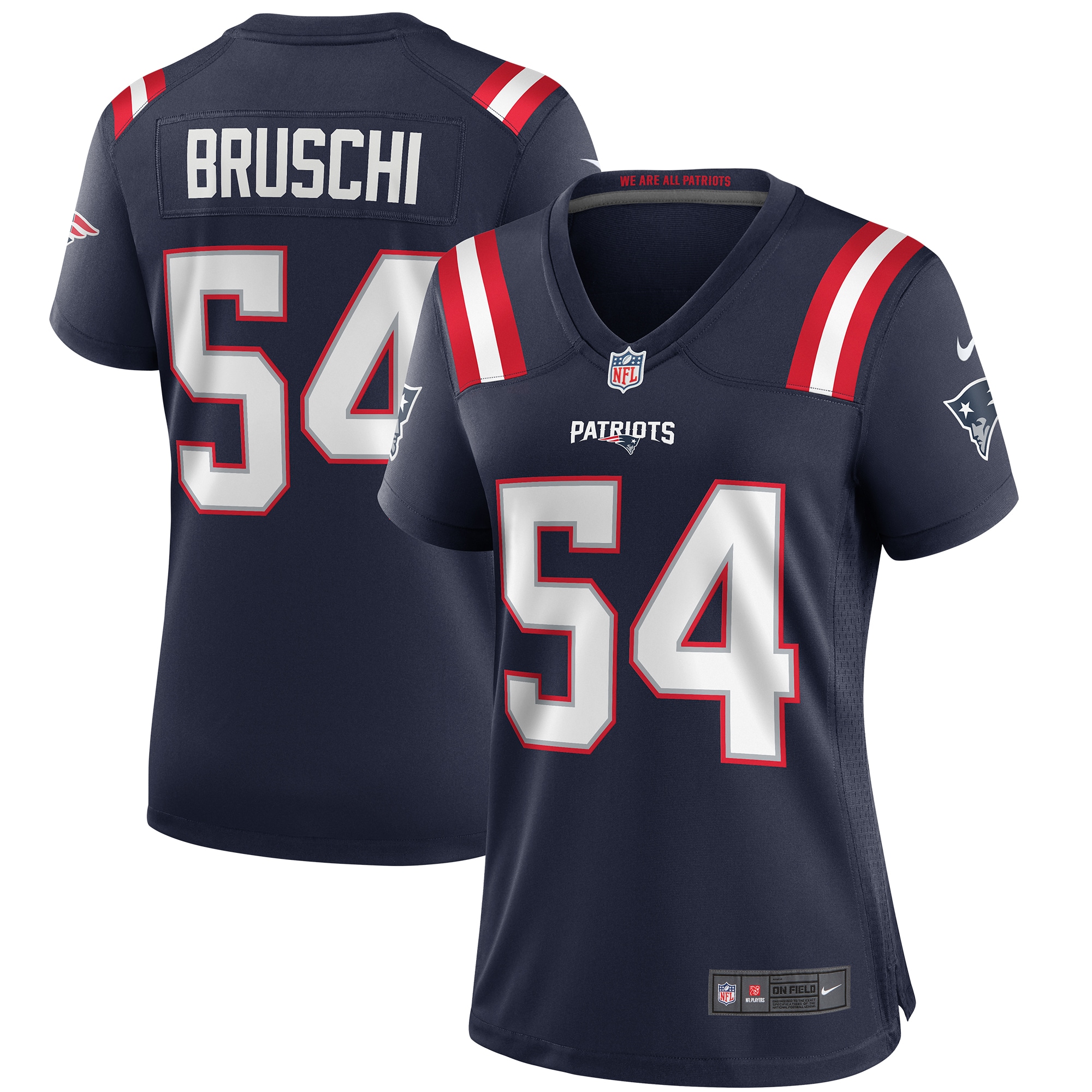 Women’s New England Patriots Tedy Bruschi Navy Game Retired Player Jersey