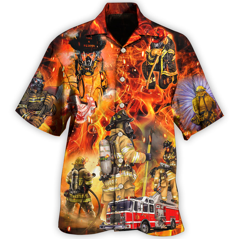 Firefighter Fire Style Hawaii Shirt Ha103391