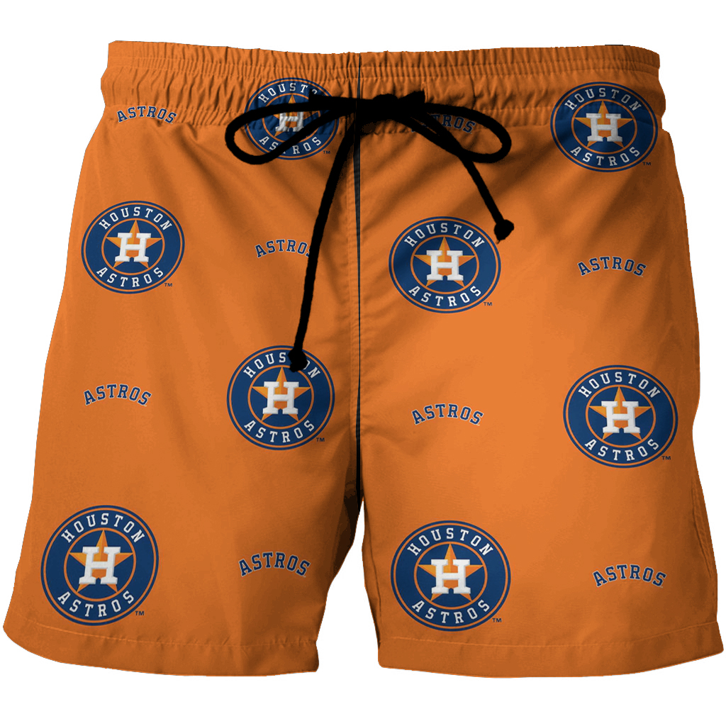 Houston Astros Emblem V7 3D All Over Print Summer Beach Hawaiian Short