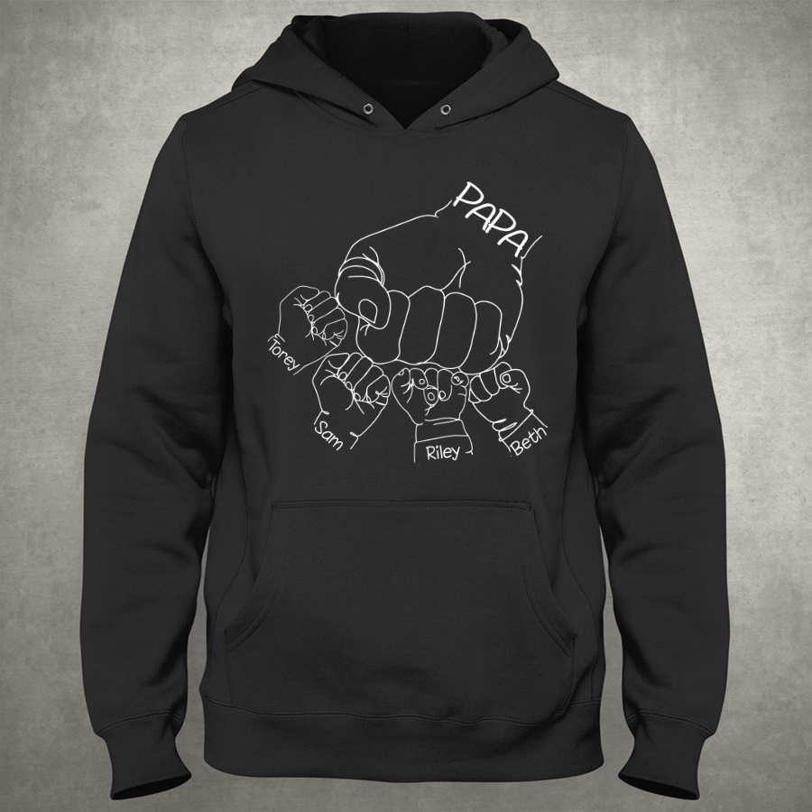 Personalized Papa Grankids Hands Hoodie