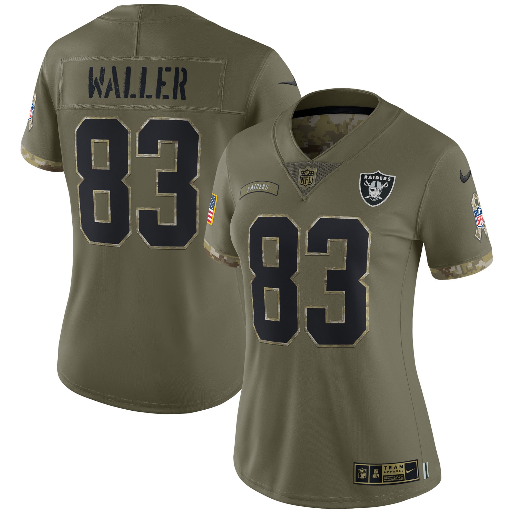 Women’s Las Vegas Raiders Darren Waller Olive 2022 Salute To Service Limited Jersey