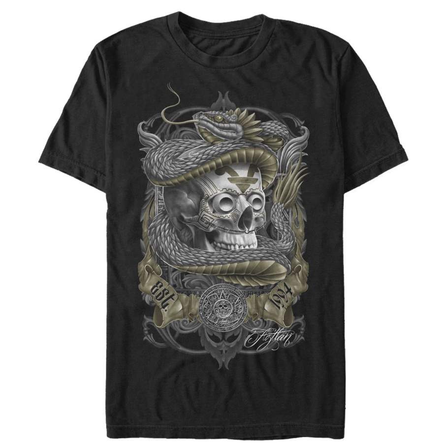 Aztlan Men’s Serpent Warrior  T Shirt Black