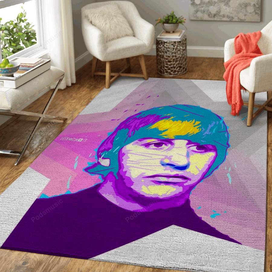 Ringo Pop Art Portrait – Music Art For Fans Area Rug Living Room Carpet Floor Decor