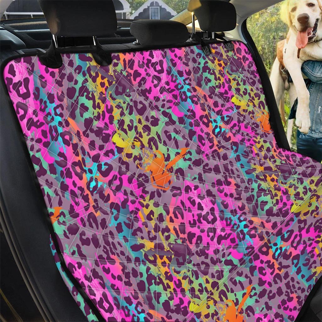 Colorful Leopard Pet Car Seat Cover