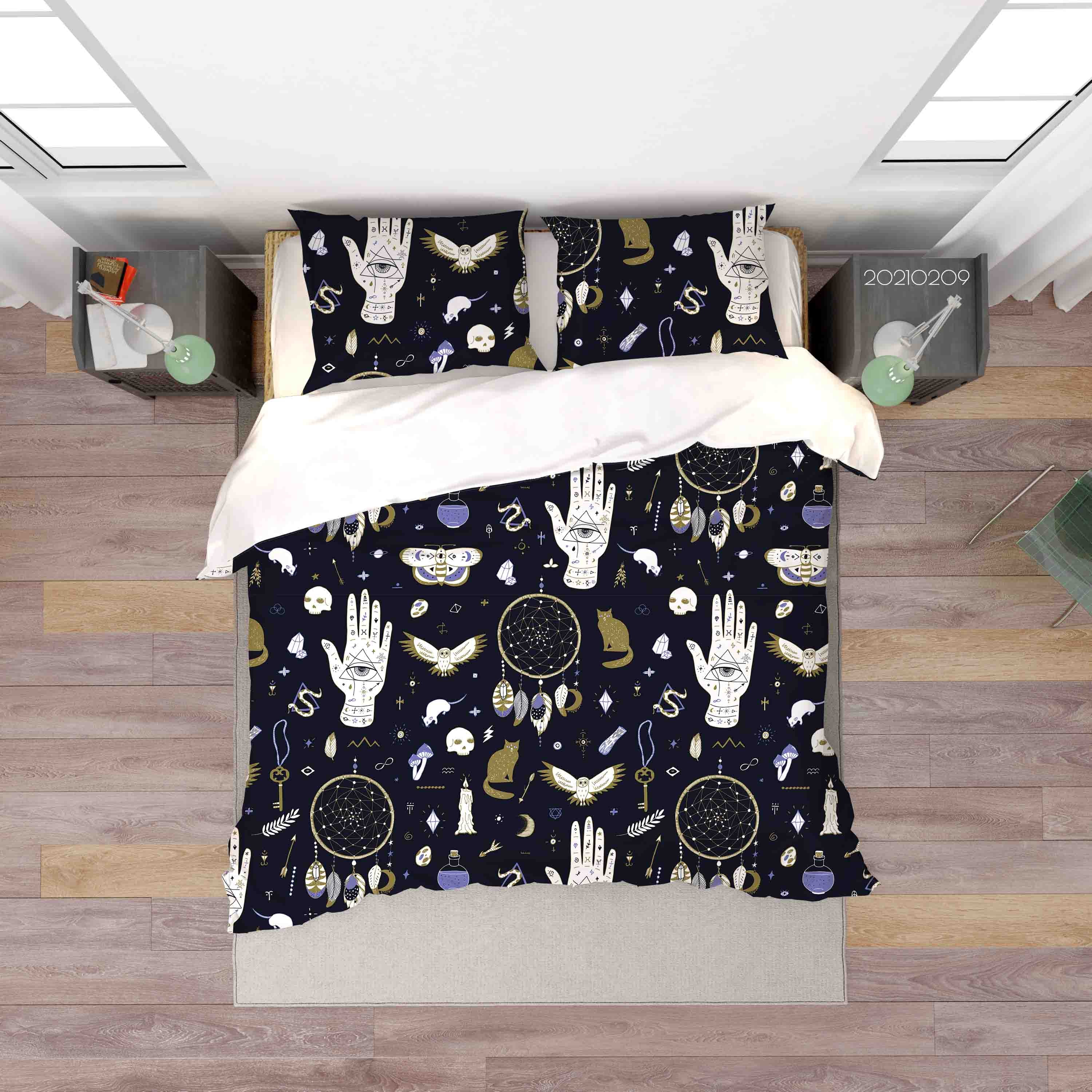 3D Abstract Dream Catcher Hand Animal Quilt Cover Set Bedding Set Duvet Cover Pillowcases 332