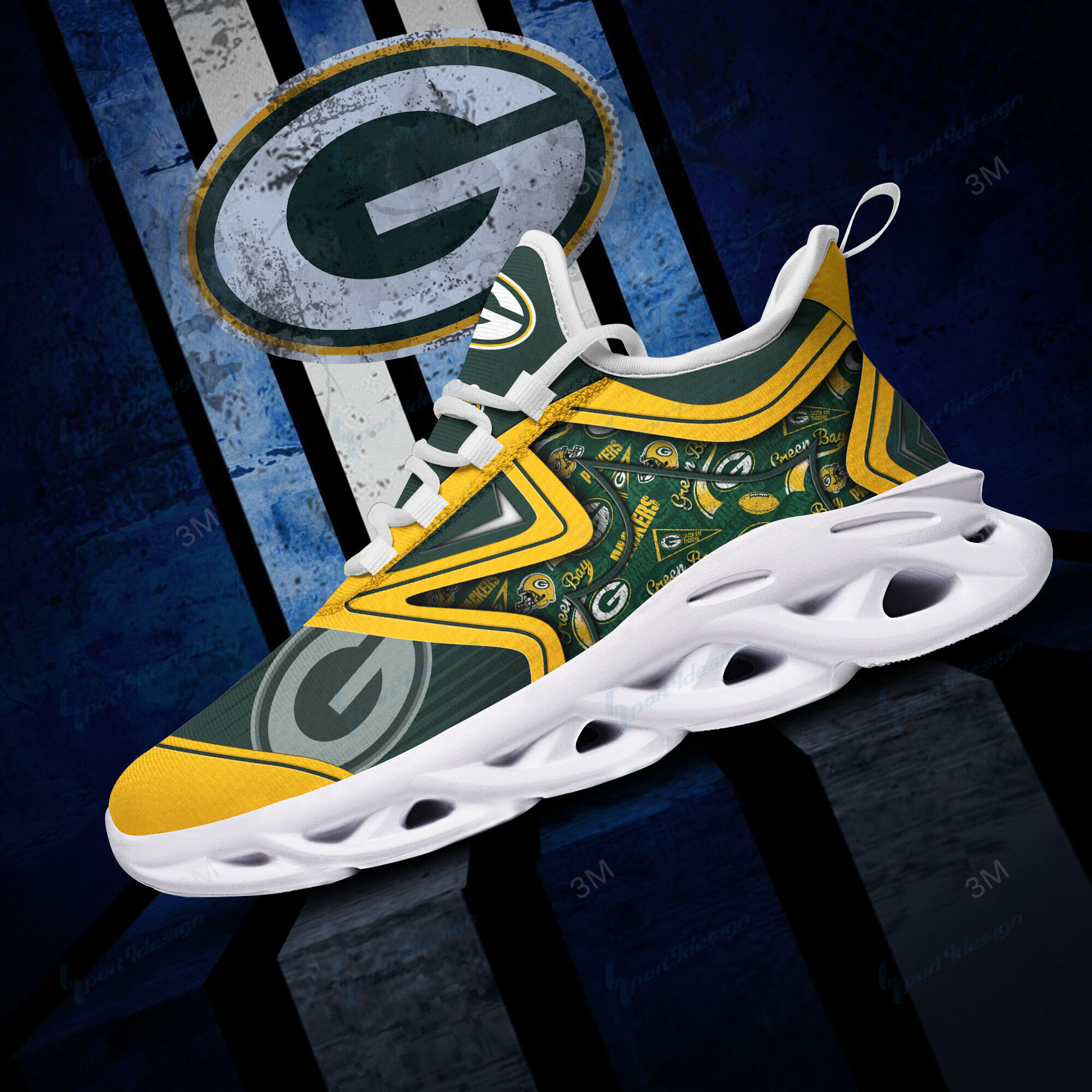 Green Bay Packers Yezy Running Sneakers Bg896