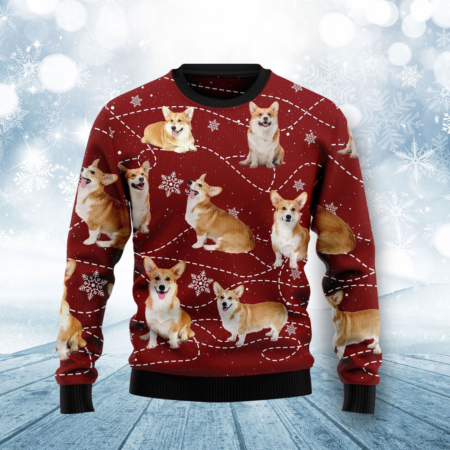 TJJ022010A64FV CORGI DOG CHRISTMAS SWEATER PP